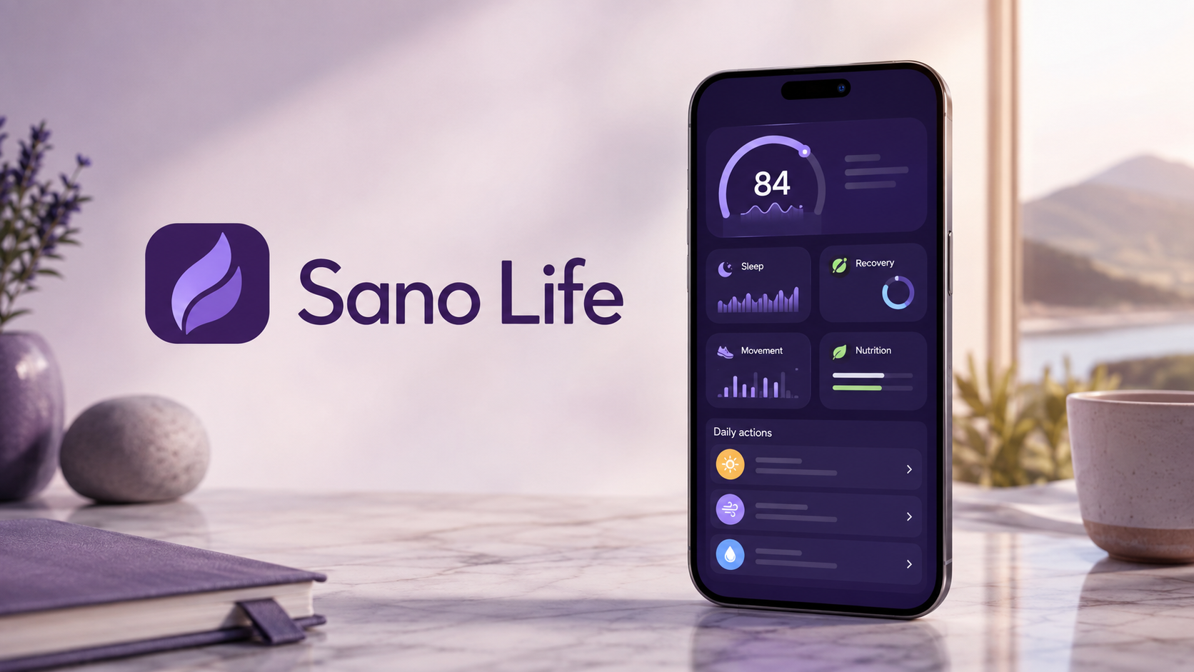 Sano Life health dashboard displayed on a phone